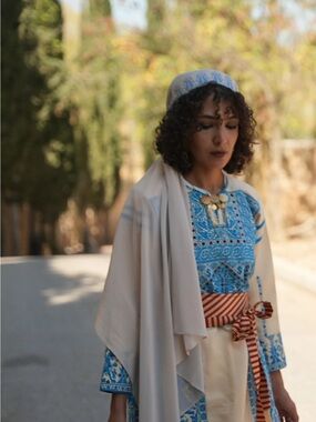 Beige Palestinian Tatreez Khirka